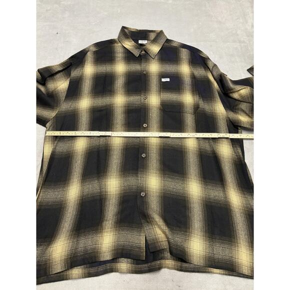 CalTop Shirt Mens 5XL Black Yellow Plaid Button Down Casual Made USA Style 2000 - Picture 4 of 8